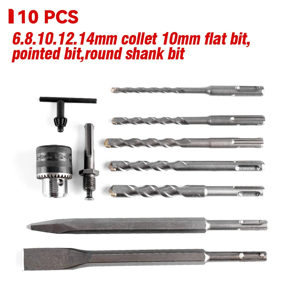 ONEVAN Rechargeable Electric Rotary Hammer 10600BPM Cordless Hammer Impact Drill Woodworking Power Tools For 21V  18V Battery