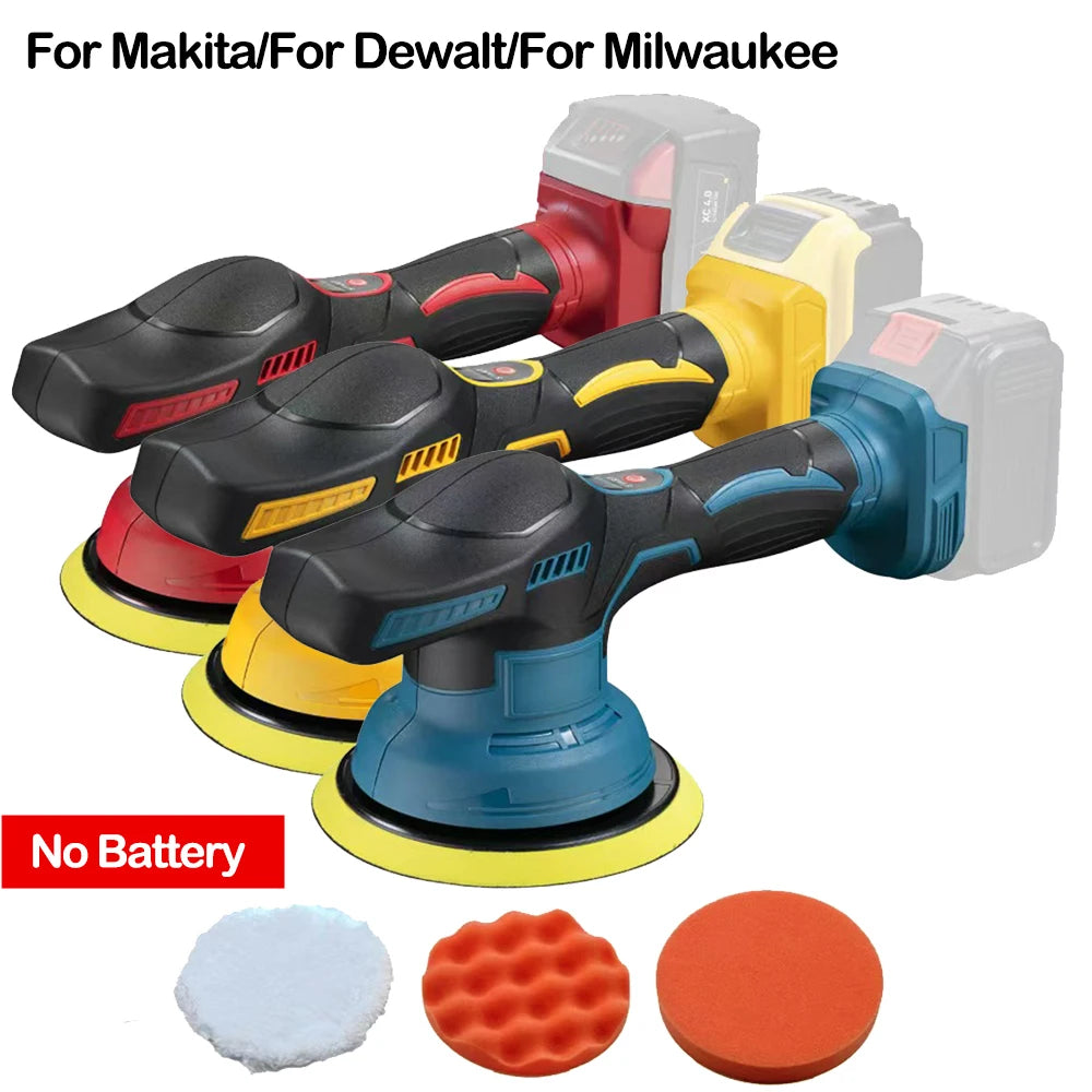 Polisseuse de voiture sans fil, 8 vitesses réglables, électrique automatique, ponçage, scellage, outil de glaçage adapté à Dewalt/Milwaukee/makita, batterie 20V