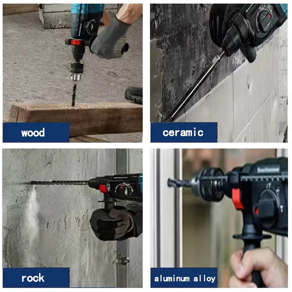 Perceuse à percussion électrique sans balais de 26MM, outils électriques multifonctionnels rotatifs sans fil rechargeables adaptés à la batterie MA KITA/Dewalt 18V