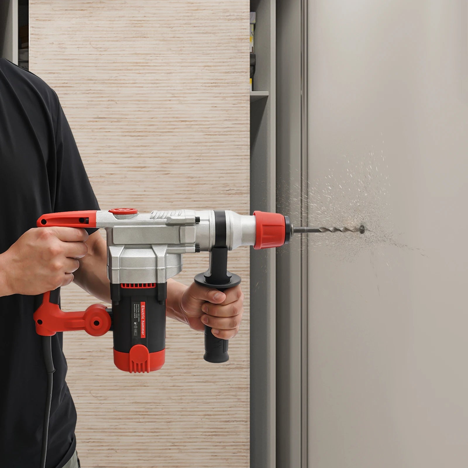 Perceuse percussion rotative électrique 2200W, marteau ciseaux  brise-béton perceuse électrique haute puissance 220V