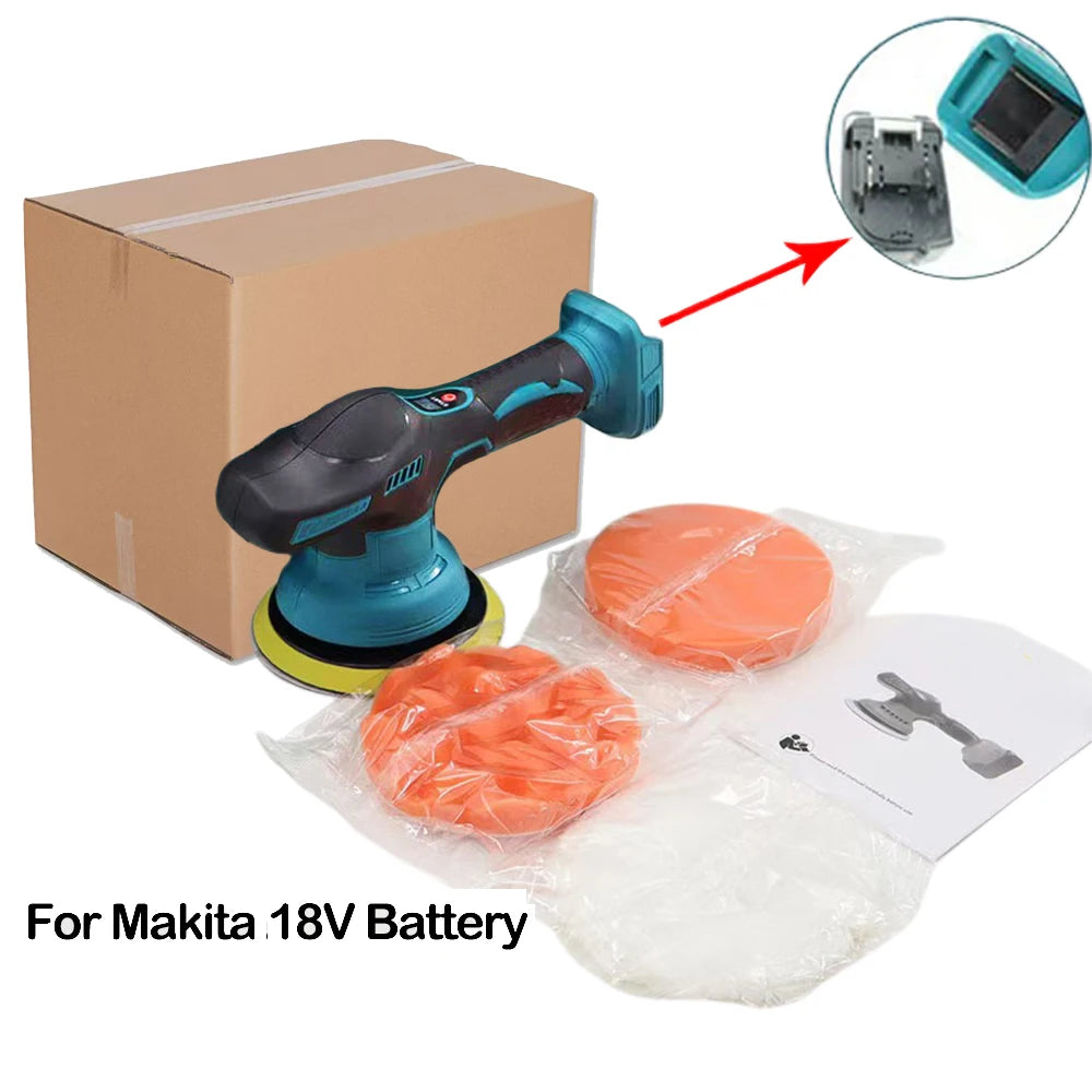 Polisseuse de voiture sans fil, 8 vitesses réglables, électrique automatique, ponçage, scellage, outil de glaçage adapté à Dewalt/Milwaukee/makita, batterie 20V