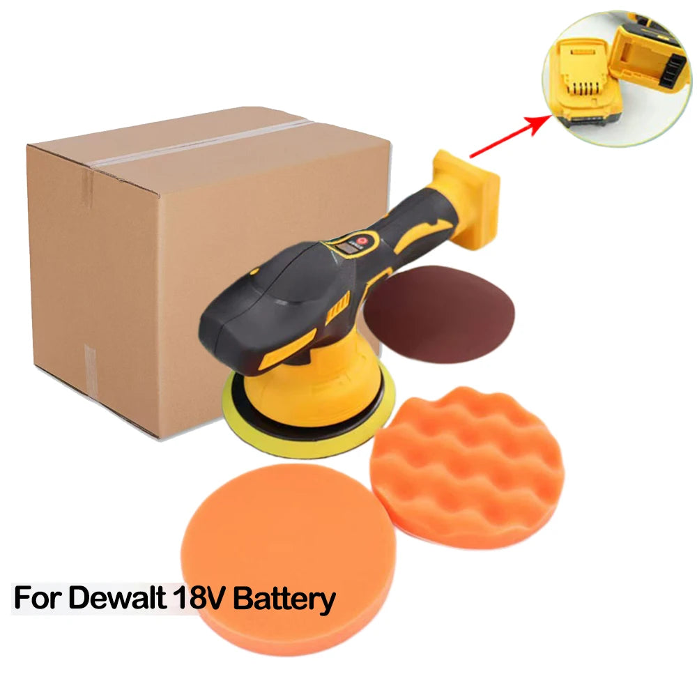 Polisseuse de voiture sans fil, 8 vitesses réglables, électrique automatique, ponçage, scellage, outil de glaçage adapté à Dewalt/Milwaukee/makita, batterie 20V