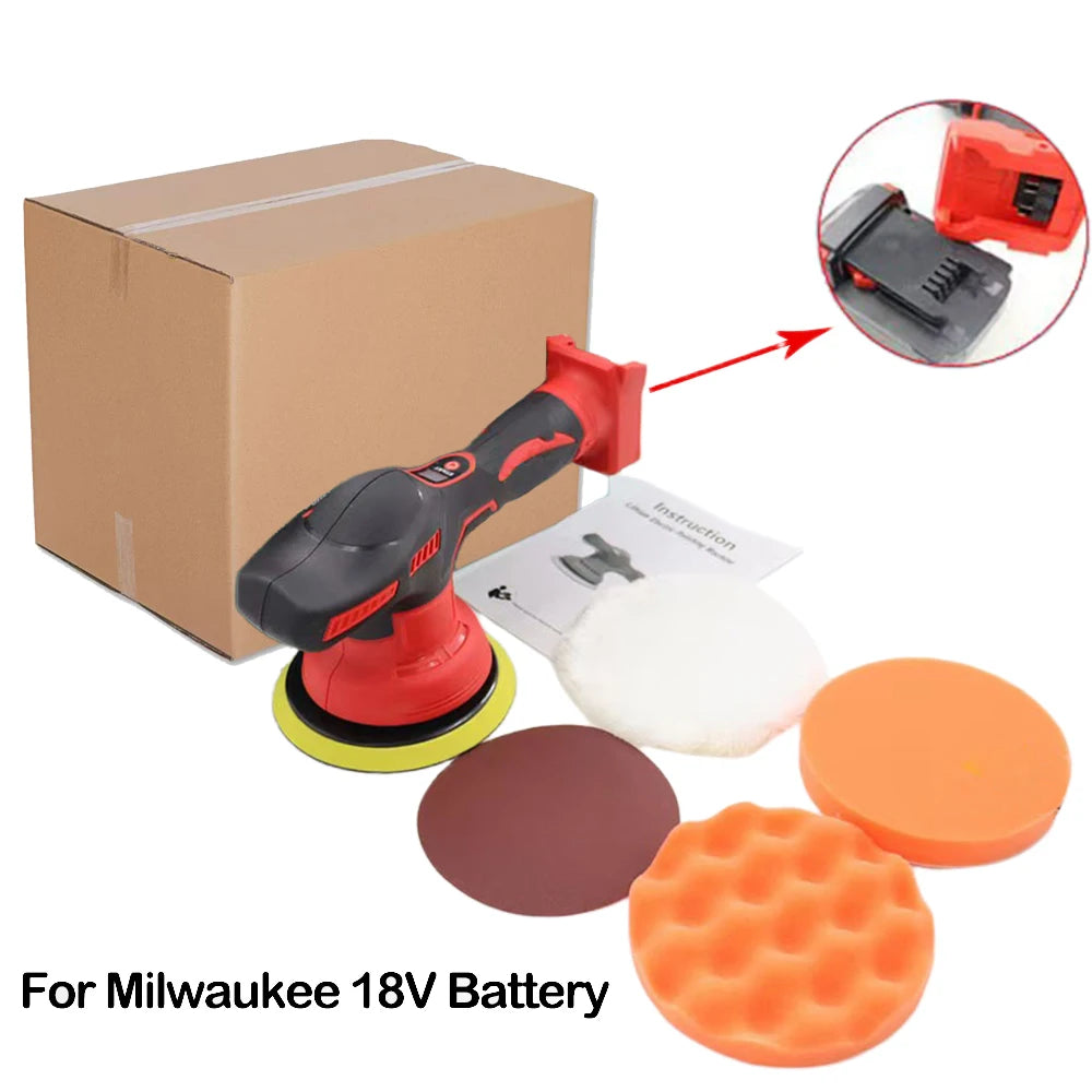 Polisseuse de voiture sans fil, 8 vitesses réglables, électrique automatique, ponçage, scellage, outil de glaçage adapté à Dewalt/Milwaukee/makita, batterie 20V