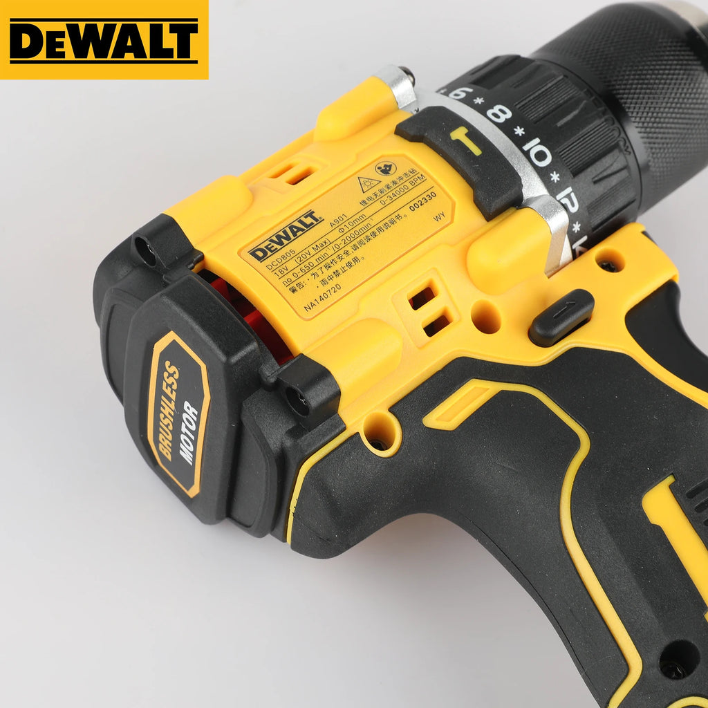 DEWALT batterie au Lithium 20V tournevis électrique Compact sans brosse Rechargeable perceuse à main perceuse à percussion DCD805