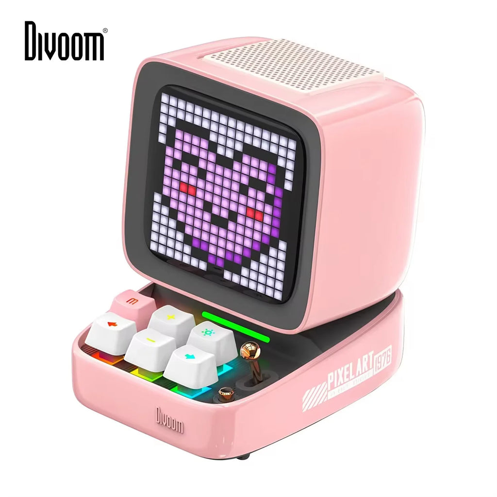 haut-parleur Portable rétro Pixel Art Bluetooth, alarme-réveil, panneau d'affichage LED DIY, joli cadeau pour décoration lumineuse de la maison