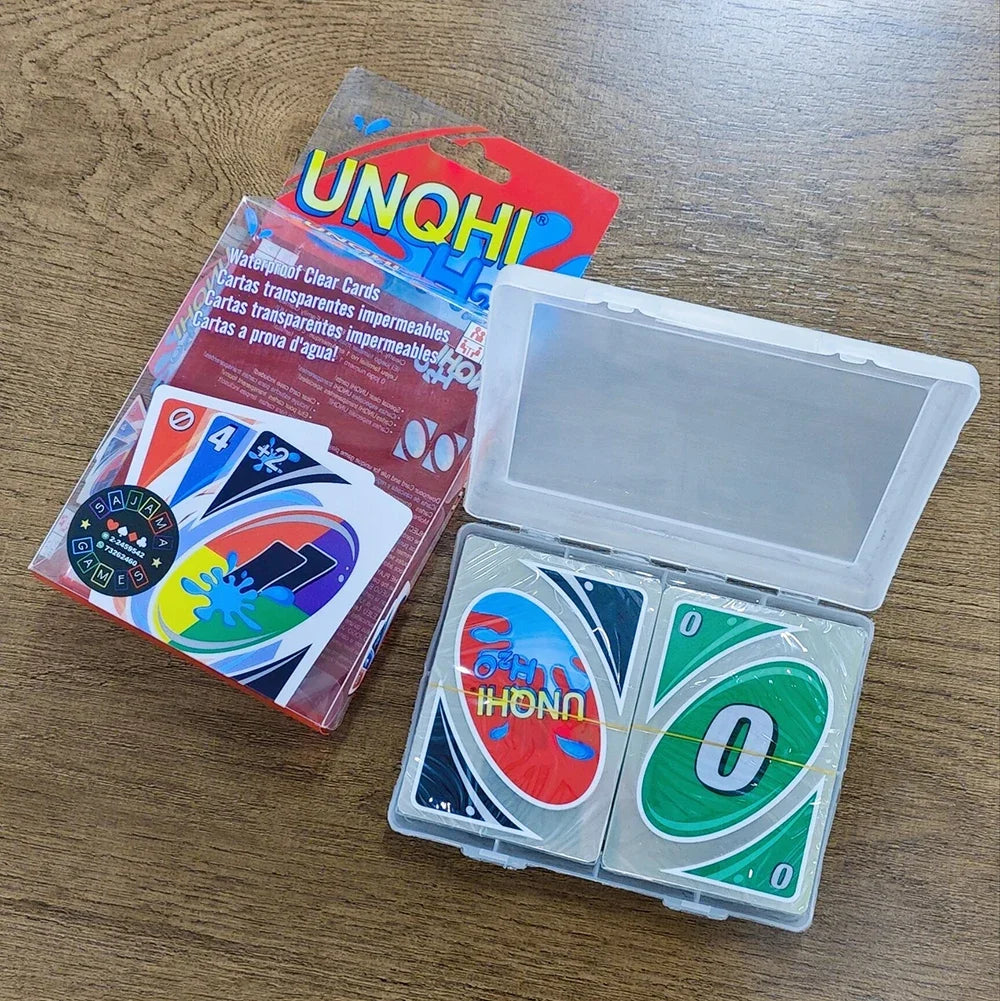 108 pièces jeux de société de rassemblement UNQHI H2O jeu de cartes étanche à la pression PVC plastique Transparent enfants jouets cartes à jouer