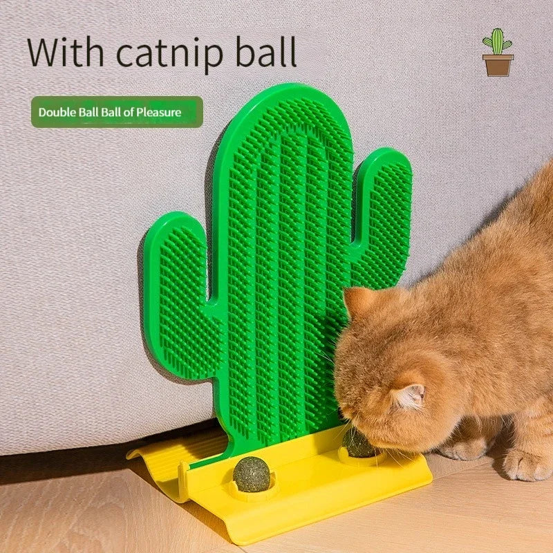 Griffoir d'angle pour chat, jouet cactus à chatouiller, brosse de massage à gratter pour l'épilation du visage, brosse pour chat Artifact, accessoires pour animaux de compagnie