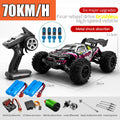 Voiture télécommandée tout-terrain 4x4 haute vitesse 70 km/h avec phares LED, moteur brushless 4WD, échelle 1/16, jouet Monster Truck idéal pour les garçons. Cadeau parfait pour les garçons.