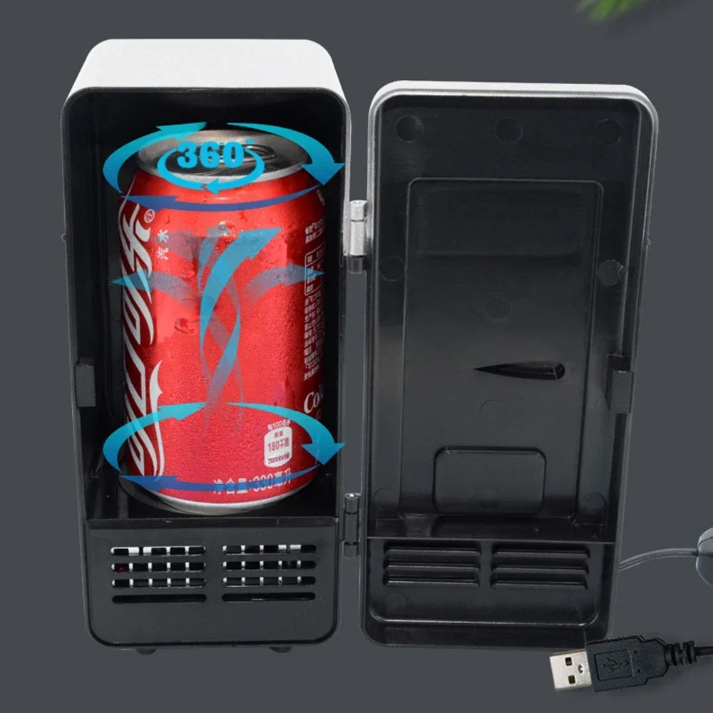 Mini réfrigérateur portable USB, refroidisseur de boissons, chauffe-canettes, voiture, ordinateur portable, PC, ordinateur, noir, rouge, document 2024