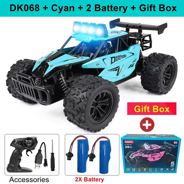 Voiture télécommandée RC Drift Racing 1:16, véhicule tout-terrain en alliage, Radio 2.4G, camions à grande vitesse avec lumière LED, cadeau d'escalade, jouet pour enfant