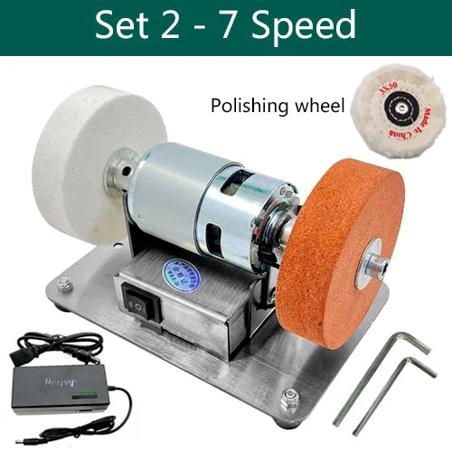 100W Double meuleuse Machine artefact Table meuleuse moteur Micro gros et fin polissage électrique meule meule pierre