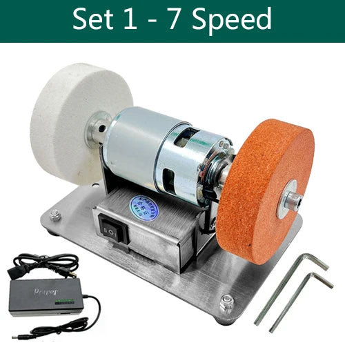 100W Double meuleuse Machine artefact Table meuleuse moteur Micro gros et fin polissage électrique meule meule pierre