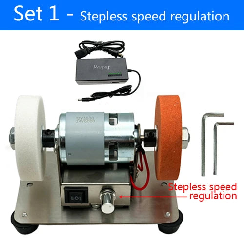 100W Double meuleuse Machine artefact Table meuleuse moteur Micro gros et fin polissage électrique meule meule pierre