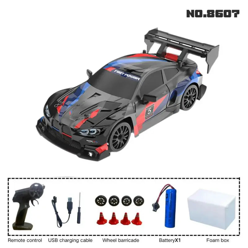Nouveau véhicule à dérive RC 1:24, voitures Mustang 4WD, voiture de course avec télécommande, cadeau, voiture de course de compétition, jouet pour enfants