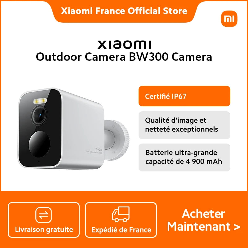[Officiel] Caméra extérieure Xiaomi BW300 | Qualité d'image exceptionnelle et design soigné, batterie haute capacité de 4 mAh pour une autonomie prolongée, certification IP67 pour la résistance à la poussière et à l'eau