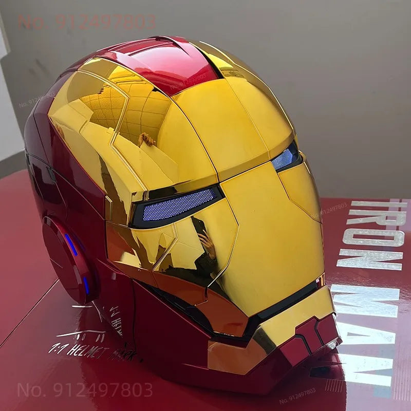 AutoKing-Casque Iron Man avec Commande Vocale, Yeux avec Lumière, Modèle Jouets pour Adulte, Électrique, Portable, Cosplay, Cadeau de Noël, Nouveau, 1:1, Mk5