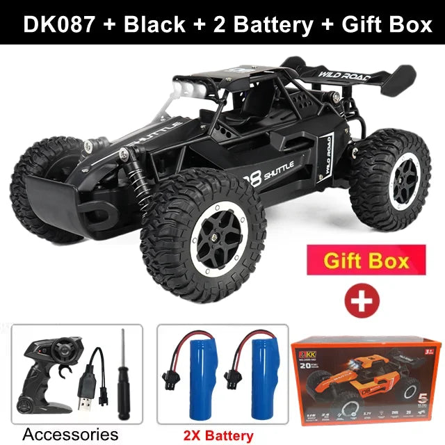 Voiture télécommandée RC Drift Racing 1:16, véhicule tout-terrain en alliage, Radio 2.4G, camions à grande vitesse avec lumière LED, cadeau d'escalade, jouet pour enfant