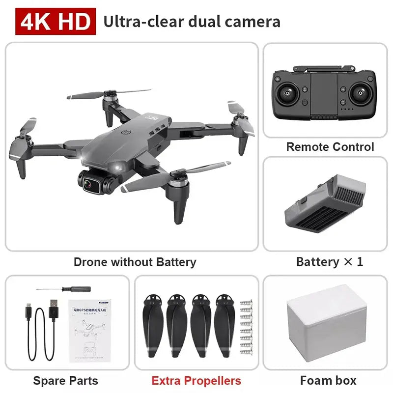 Drone L900 Pro 4K professionnel 5G GPS HD double caméra photographie sans brosse pliable quadrirotor RC Distance 1.2KM Drones jouets