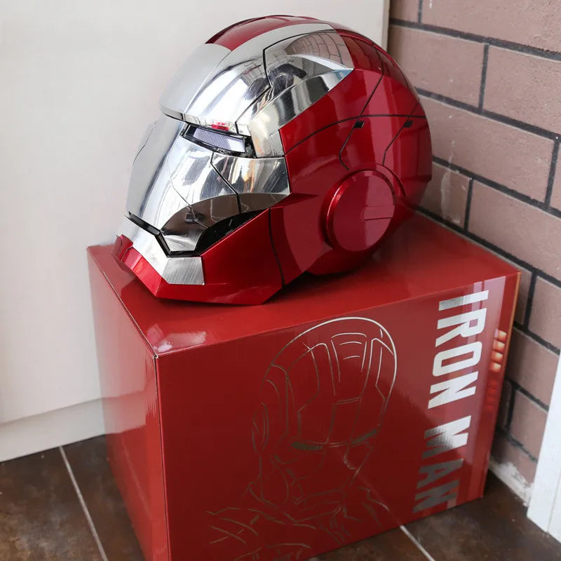 AutoKing-Casque Iron Man avec Commande Vocale, Yeux avec Lumière, Modèle Jouets pour Adulte, Électrique, Portable, Cosplay, Cadeau de Noël, Nouveau, 1:1, Mk5