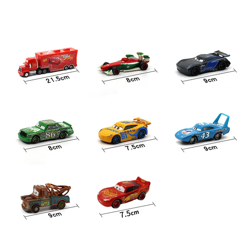 Disney Pixar Cars 3-Modèle de voiture en métal moulé sous pression, Mater Champion, Jackson UnmunTruck, jouets d'anniversaire pour garçon, coffret cadeau