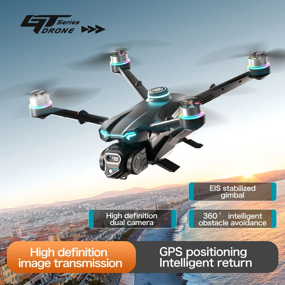 2025 Hot GT6 Drone 8K professionnel HD double caméra GPS retour intelligent 5G WIFI évitement d'obstacles sans brosse pliable quadrirotor Dron