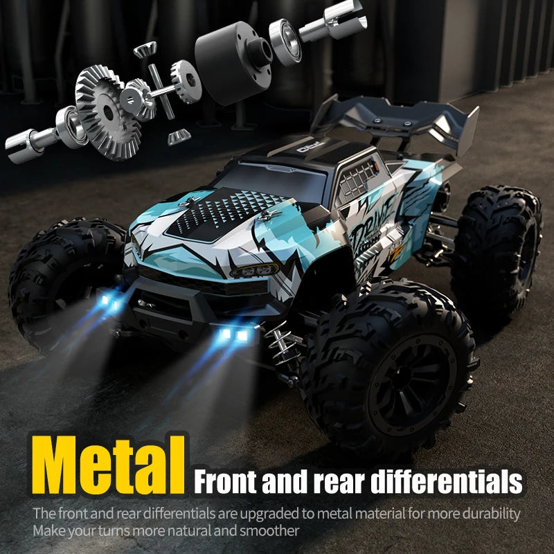 Voiture VersiRC avec LED pour Enfants, Télécommande, Monster Drift High Speed, Camion 4x4, Jouets vs Wltoys 144001, 1:16, 70km, h ou 50km, H