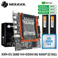 MOUGOL nouveau jeu de carte mère X99 avec Intel Xeon E5 2680 V4 et DDR4 16G (8G * 2) 2133MHz RAM double canal M.2 NVME pour hôte de bureau