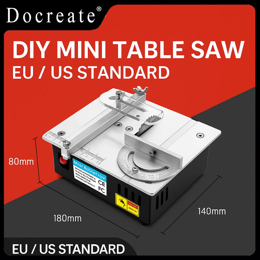 Mini scie de Table compacte 96W 5000 tr/min, Machine de découpe de précision pour bois, PCB, plastique, aluminium, prise ue/US, DIY