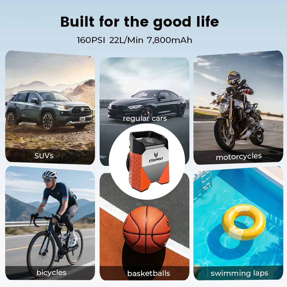 à cycle de service 7800 mAh pour voitures, motos, balles de vélos