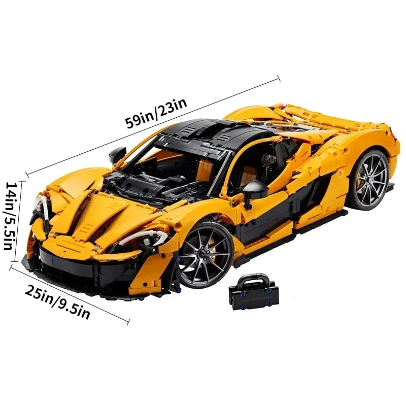 Voiture  Sport Jaune Briques Construction Jouet Idéal Adultes  Enfants  Cadeau Noël Compatible