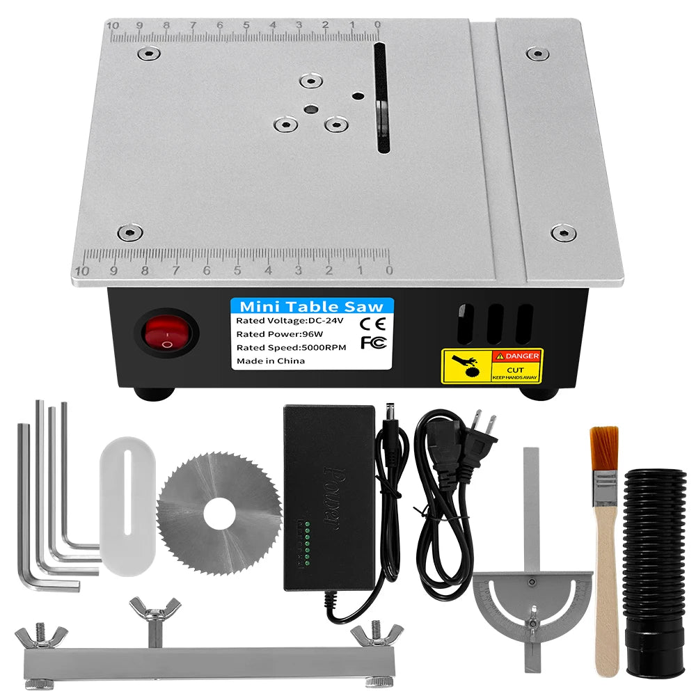 Mini scie de Table compacte 96W 5000 tr/min, Machine de découpe de précision pour bois, PCB, plastique, aluminium, prise ue/US, DIY