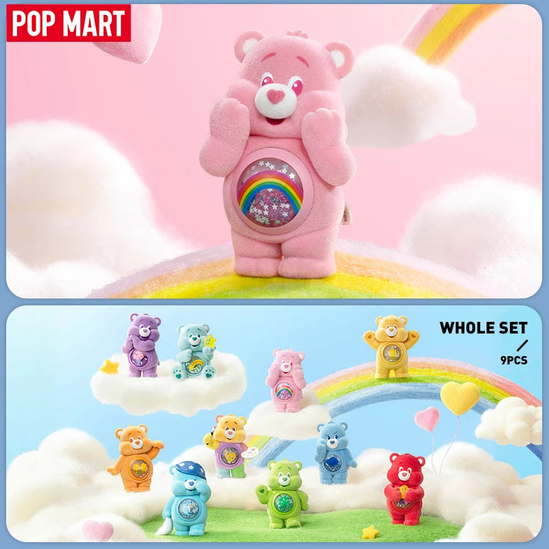 POP MART Care Bears – série de câlins colorés, figurines, boîte aveugle, boîte mystère, 1 pièce/9 pièces, boîte aveugle POPMART