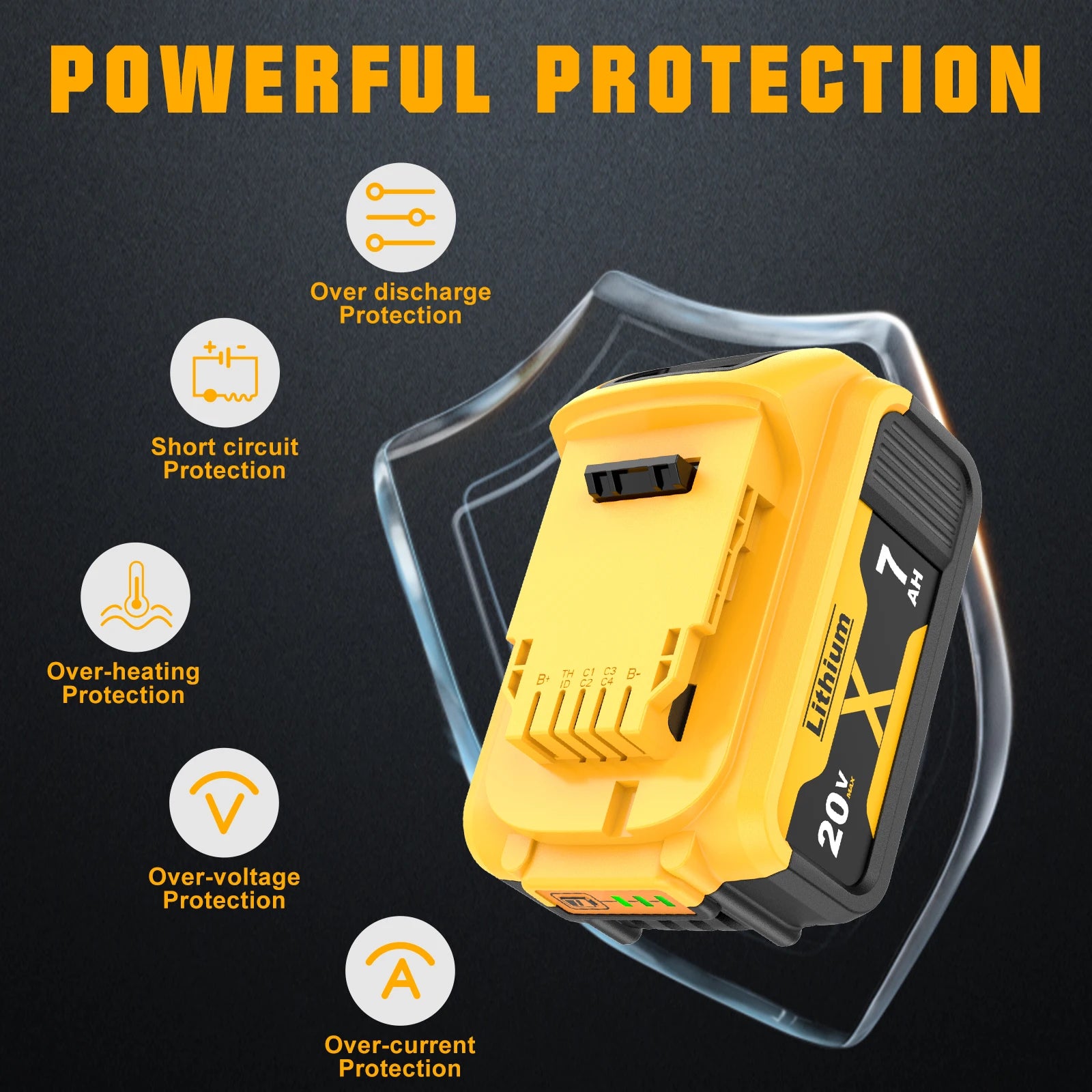 Pour Dewalt 18 V/20 volts MAX DCB200 remplacement de batterie au Lithium 18 V DCB203 DCB184 DCB182 180 DCB181 DCB182 DCB201 DCB206 chargeur