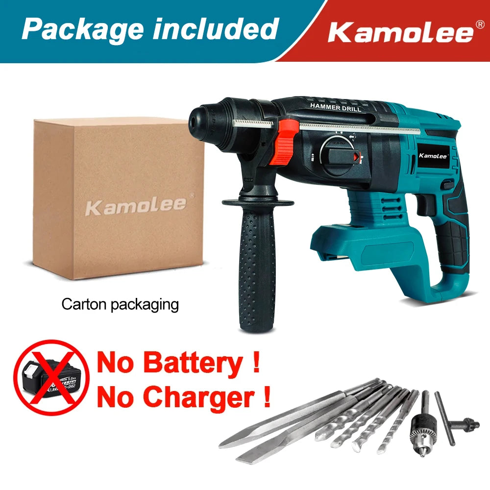 Perceuse à percussion sans fil Kamolee 2000 W 10600 IPM, sans balais, rechargeable.