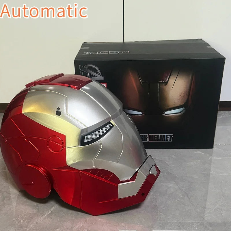 Casque Iron Man Mk5 casque à commande vocale électrique 1/1 Cosplay yeux Led masque en métal modèle jouet pour enfants adultes cadeaux de noël