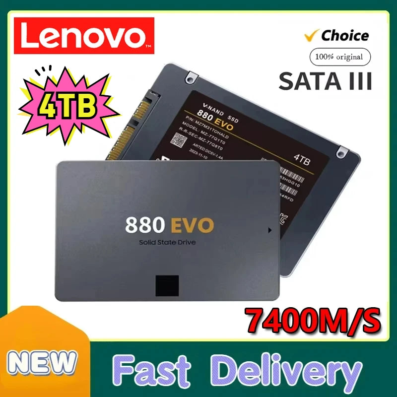 Lenovo nouveau SSD 880 EVO 1 to 2 to 4 to disques à semi-conducteurs internes disque dur SATA 3.0 MLC 2.5 pouces pour ordinateur portable ordinateur de bureau PS4 PS5