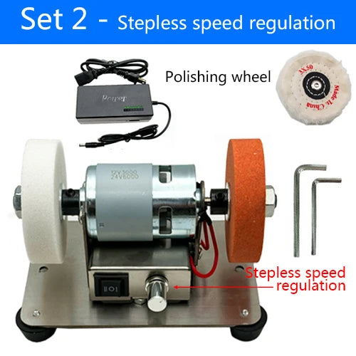 100W Double meuleuse Machine artefact Table meuleuse moteur Micro gros et fin polissage électrique meule meule pierre