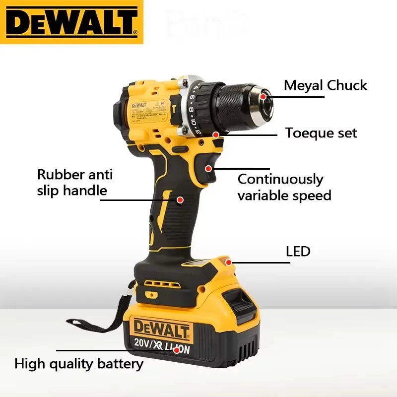 DEWALT batterie au Lithium 20V tournevis électrique Compact sans brosse Rechargeable perceuse à main perceuse à percussion DCD805