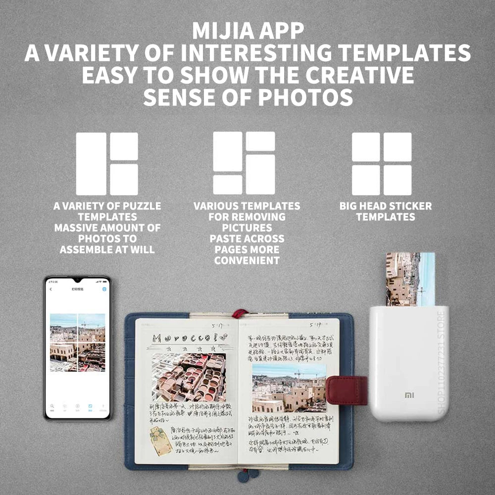 Imprimante Photo Portable 300dpi Mini Format Wi-Fi Impression Smartphone Cadeau