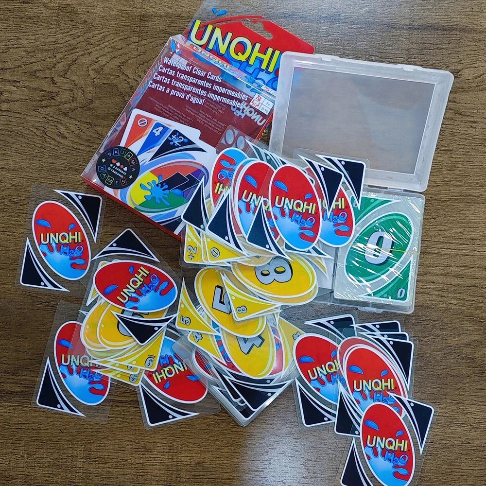 108 pièces jeux de société de rassemblement UNQHI H2O jeu de cartes étanche à la pression PVC plastique Transparent enfants jouets cartes à jouer