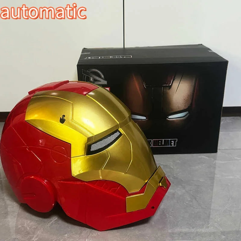 Casque Iron Man Mk5 casque à commande vocale électrique 1/1 Cosplay yeux Led masque en métal modèle jouet pour enfants adultes cadeaux de noël