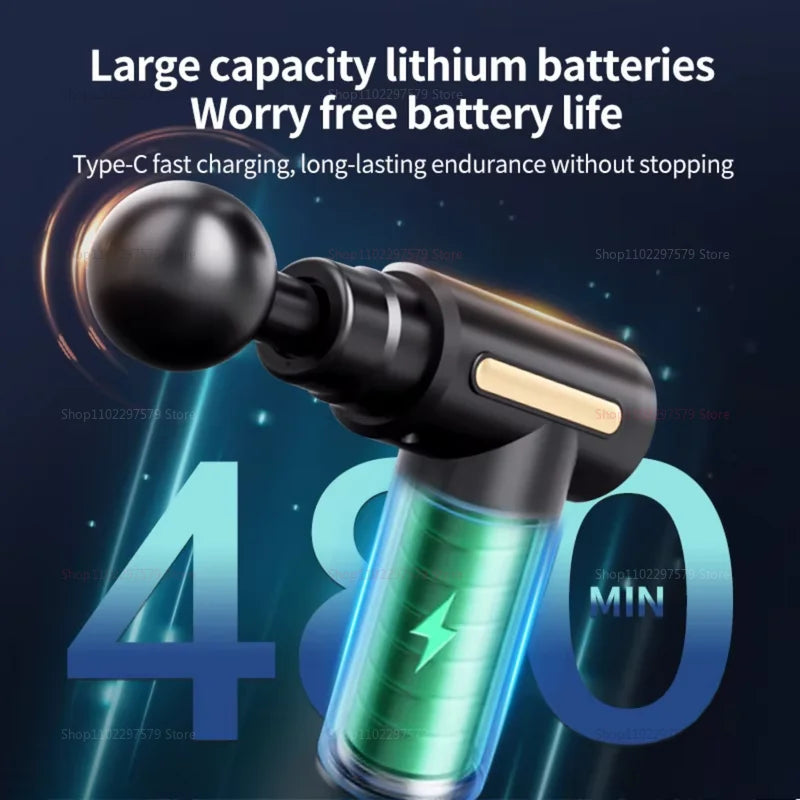 USB Mini pistolet de Massage Fascia Machine Relaxation musculaire pistolet vibrant tige Massage équipement de Fitness cou saisir Fascia pistolet