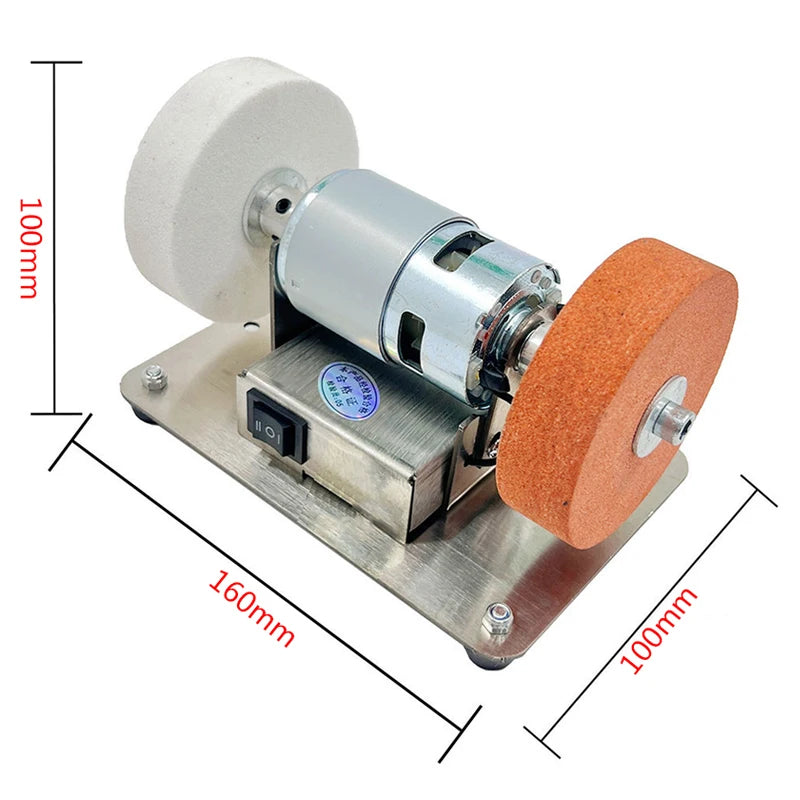 100W Double meuleuse Machine artefact Table meuleuse moteur Micro gros et fin polissage électrique meule meule pierre