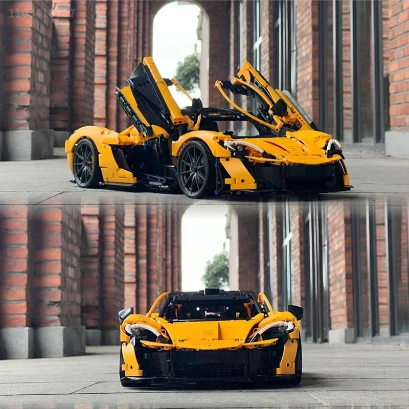 Voiture  Sport Jaune Briques Construction Jouet Idéal Adultes  Enfants  Cadeau Noël Compatible