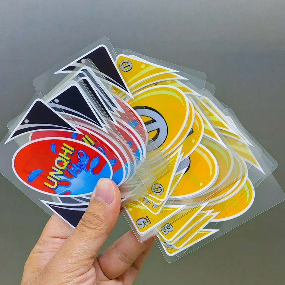 108 pièces jeux de société de rassemblement UNQHI H2O jeu de cartes étanche à la pression PVC plastique Transparent enfants jouets cartes à jouer