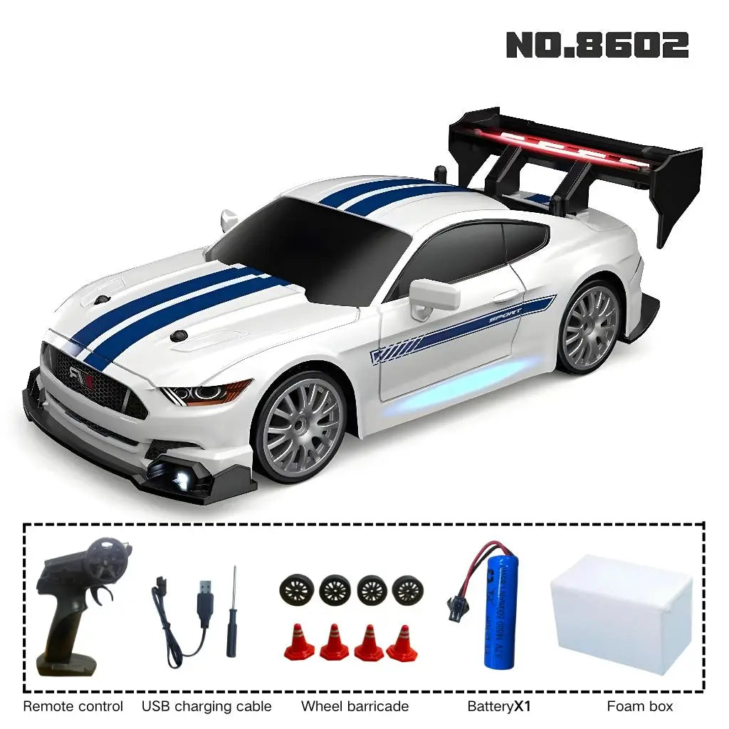 Nouveau véhicule à dérive RC 1:24, voitures Mustang 4WD, voiture de course avec télécommande, cadeau, voiture de course de compétition, jouet pour enfants