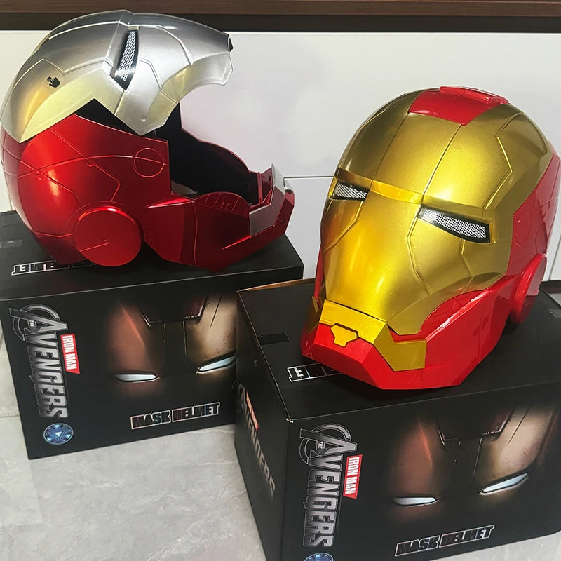 Casque Iron Man Mk5 casque à commande vocale électrique 1/1 Cosplay yeux Led masque en métal modèle jouet pour enfants adultes cadeaux de noël