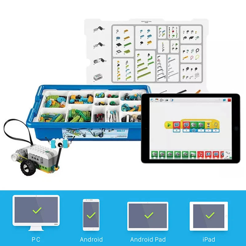 Nouveau kit de robotique WeDo 2.0 Core Set STEAM en boîte, compatible avec les blocs de construction We-Do 45300, jouet éducatif à monter soi-même, cadeau de Noël