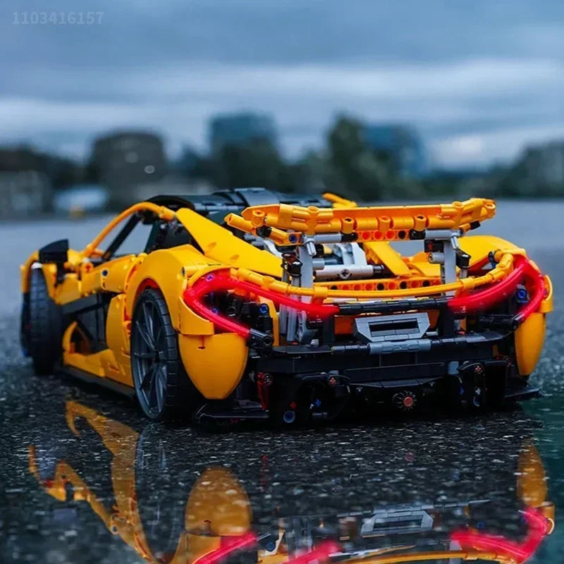 Voiture  Sport Jaune Briques Construction Jouet Idéal Adultes  Enfants  Cadeau Noël Compatible