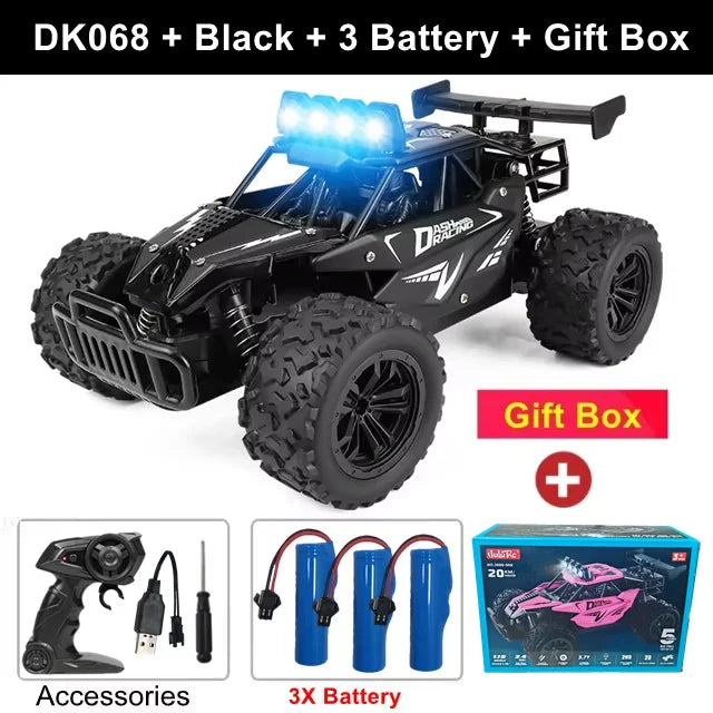 Voiture télécommandée RC Drift Racing 1:16, véhicule tout-terrain en alliage, Radio 2.4G, camions à grande vitesse avec lumière LED, cadeau d'escalade, jouet pour enfant